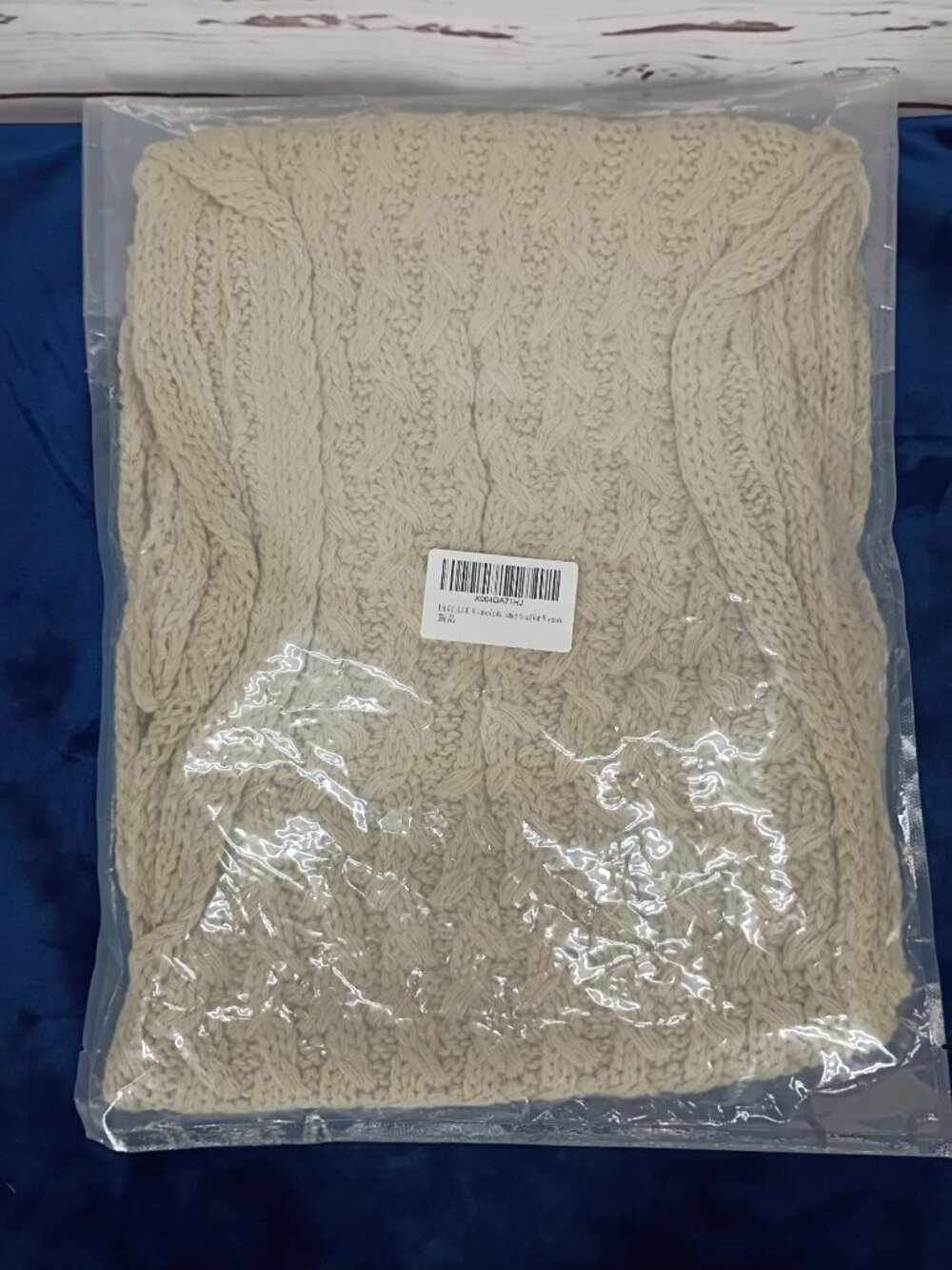 Page One Womens Chunky Cable Knit Scarf Soft Beige Cozy Winter Accessory
